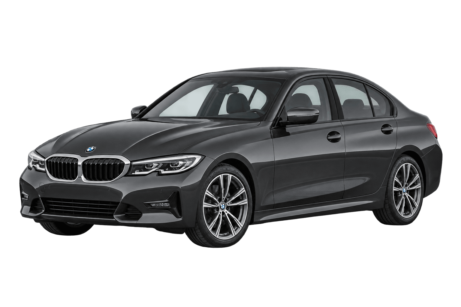 Illustrative graphite saloon car